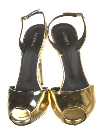 La Perla Patent Leather Slingback Pumps