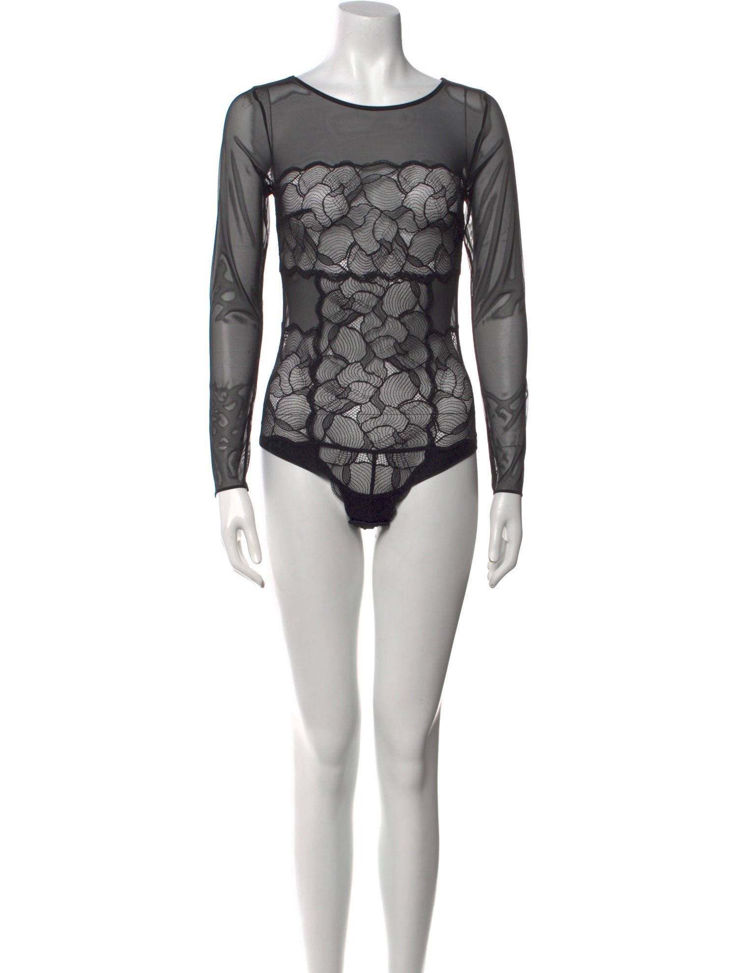 La Perla Lace Pattern Scoop Neck Bodysuit