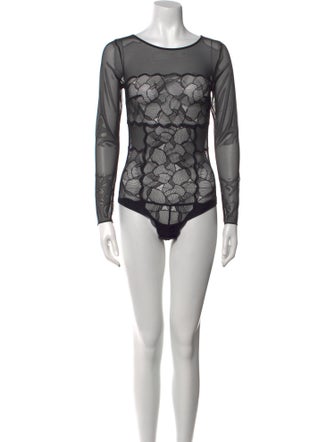 La Perla Lace Pattern Scoop Neck Bodysuit