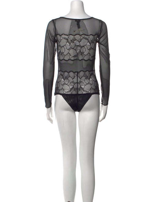 La Perla Lace Pattern Scoop Neck Bodysuit