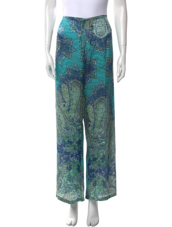 La Perla Paisley Print Wide Leg Pants