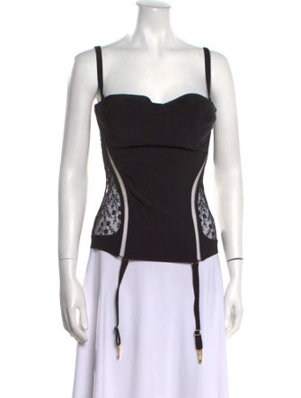 La Perla Square Neckline Sleeveless Top