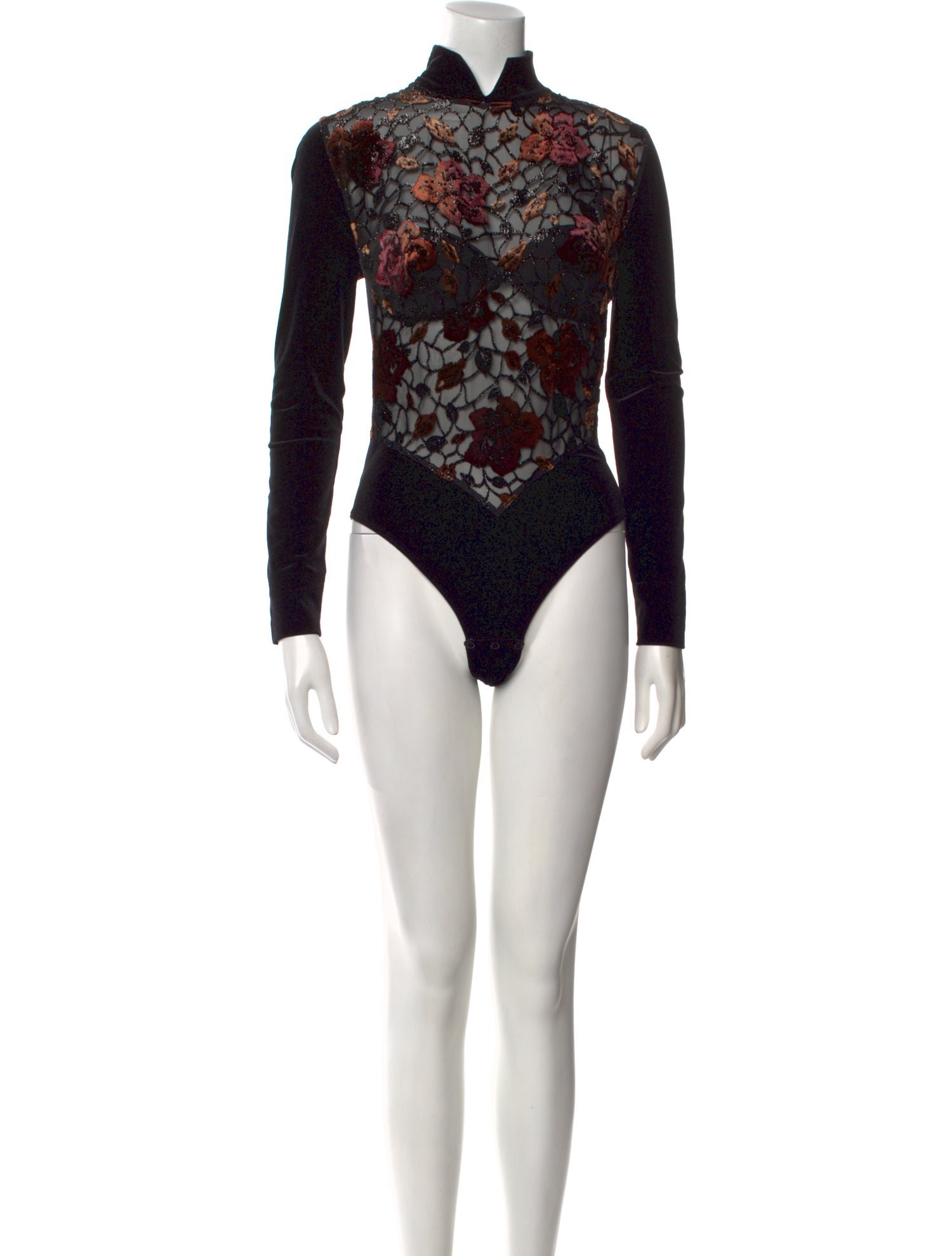 La Perla Lace Pattern Turtleneck Bodysuit