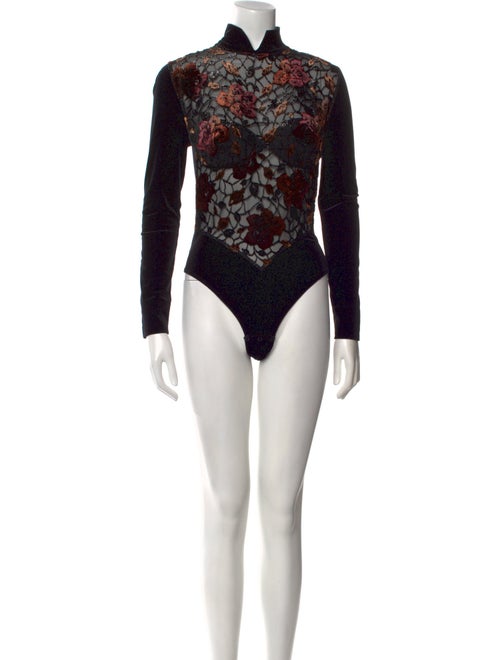 La Perla Lace Pattern Turtleneck Bodysuit
