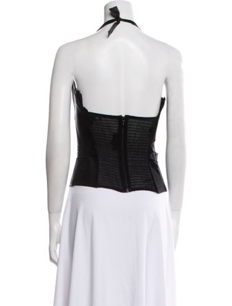 La Perla Lace Pattern Halterneck Crop Top