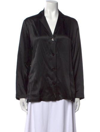 La Perla Silk Long Sleeve Button-Up Top