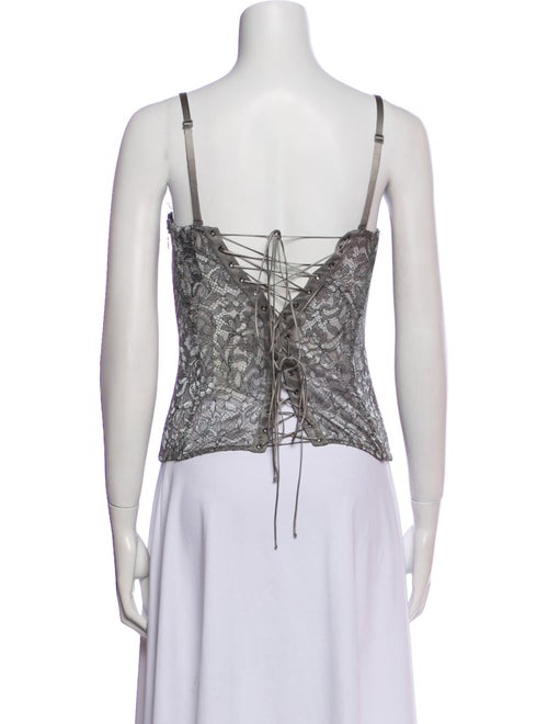 La Perla Lace Pattern Square Neckline Top