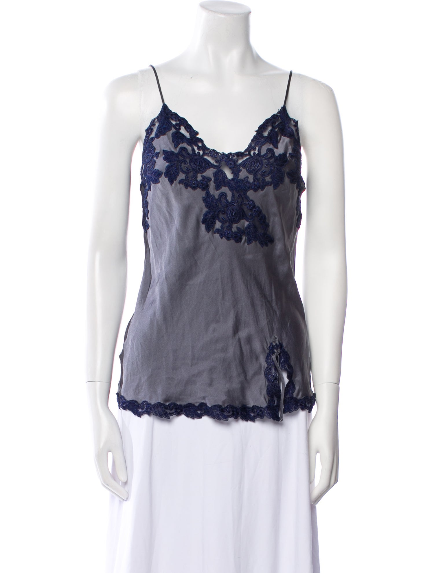 La Perla Silk Lace Pattern Top
