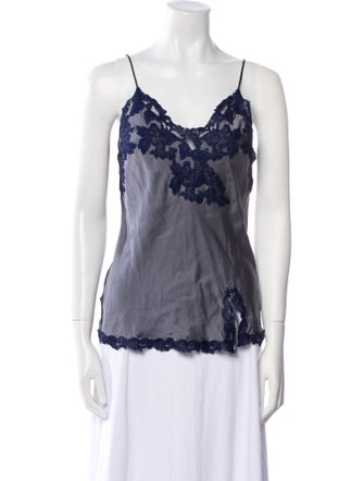 La Perla Silk Lace Pattern Top