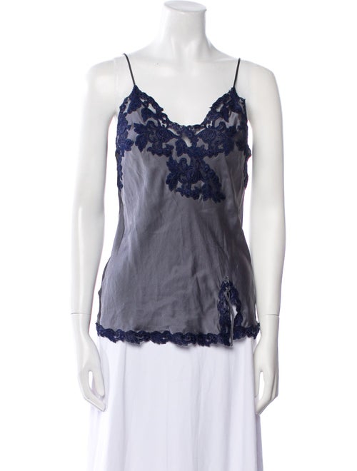 La Perla Silk Lace Pattern Top