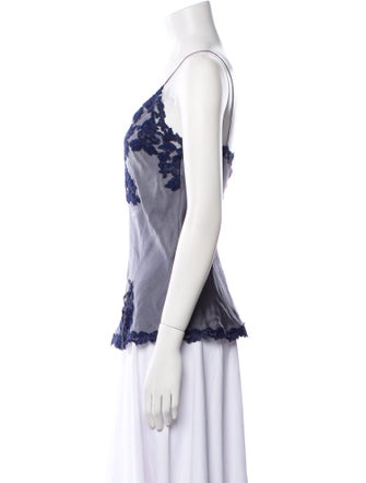 La Perla Silk Lace Pattern Top