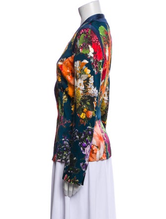 La Perla Silk Floral Print Blazer
