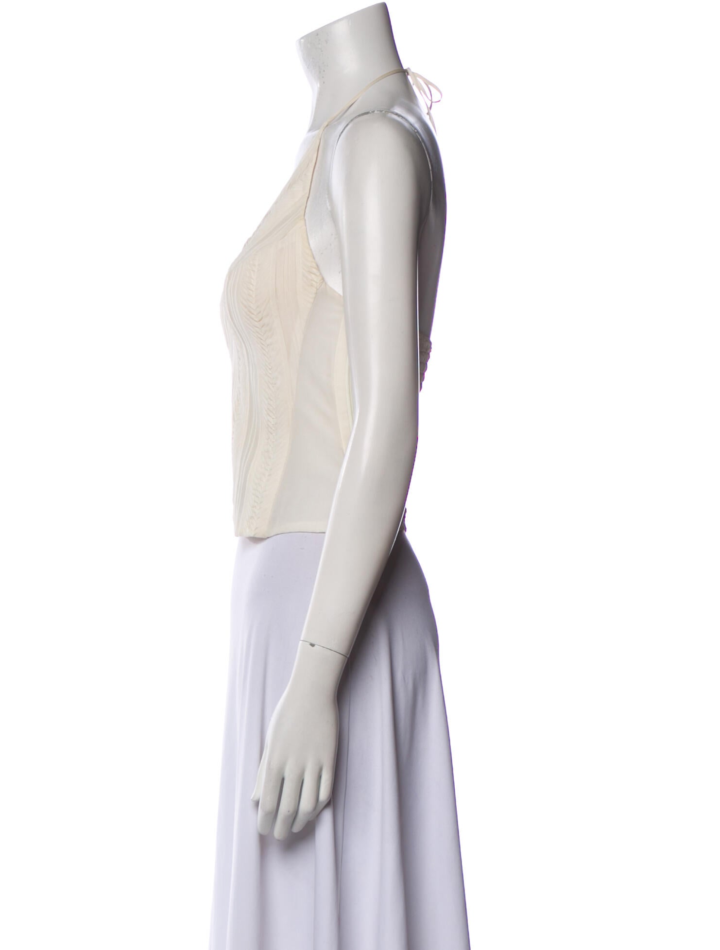 La Perla Silk V-Neck Crop Top