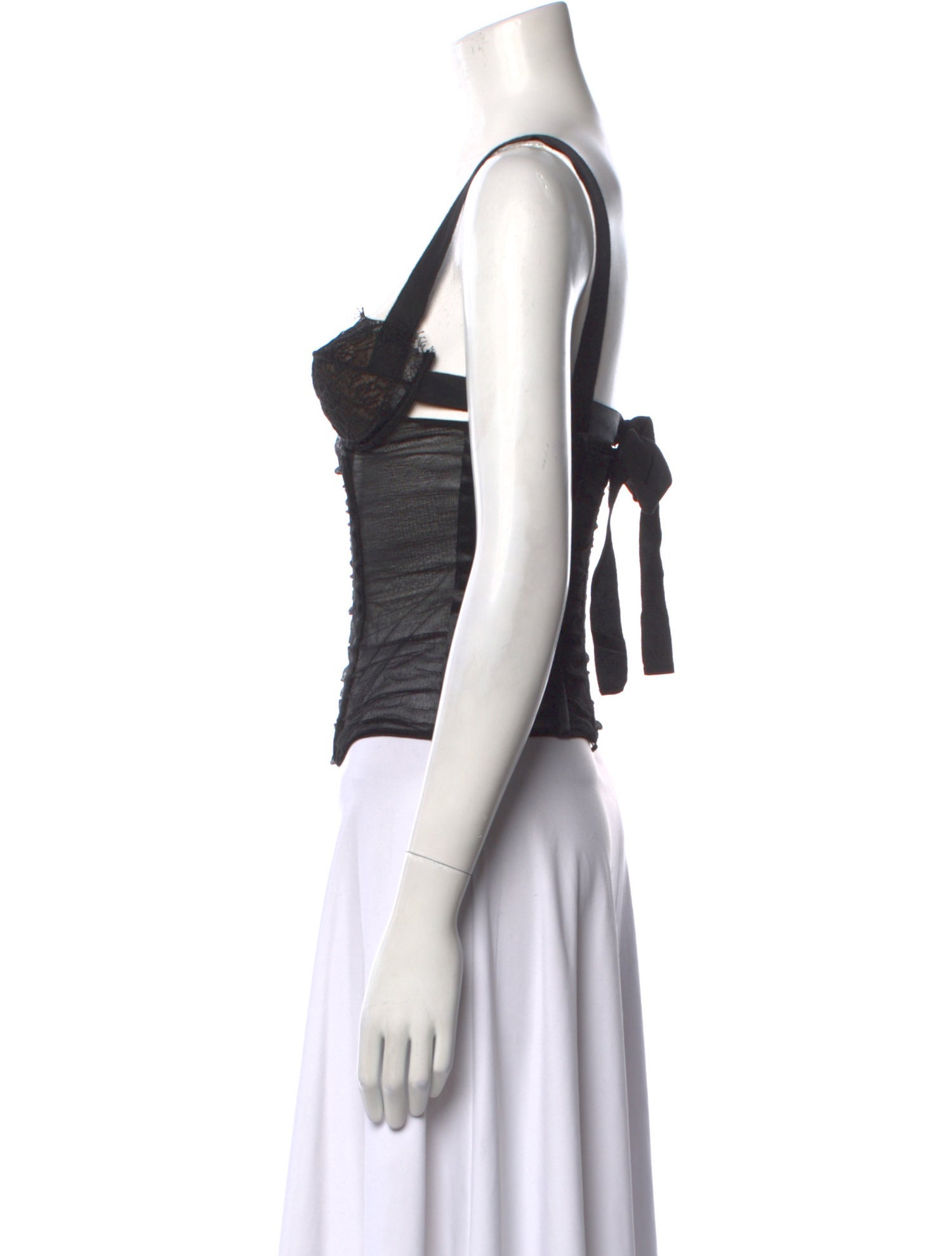 La Perla Square Neckline Sleeveless Crop Top