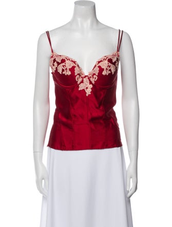 La Perla Silk Square Neckline Top