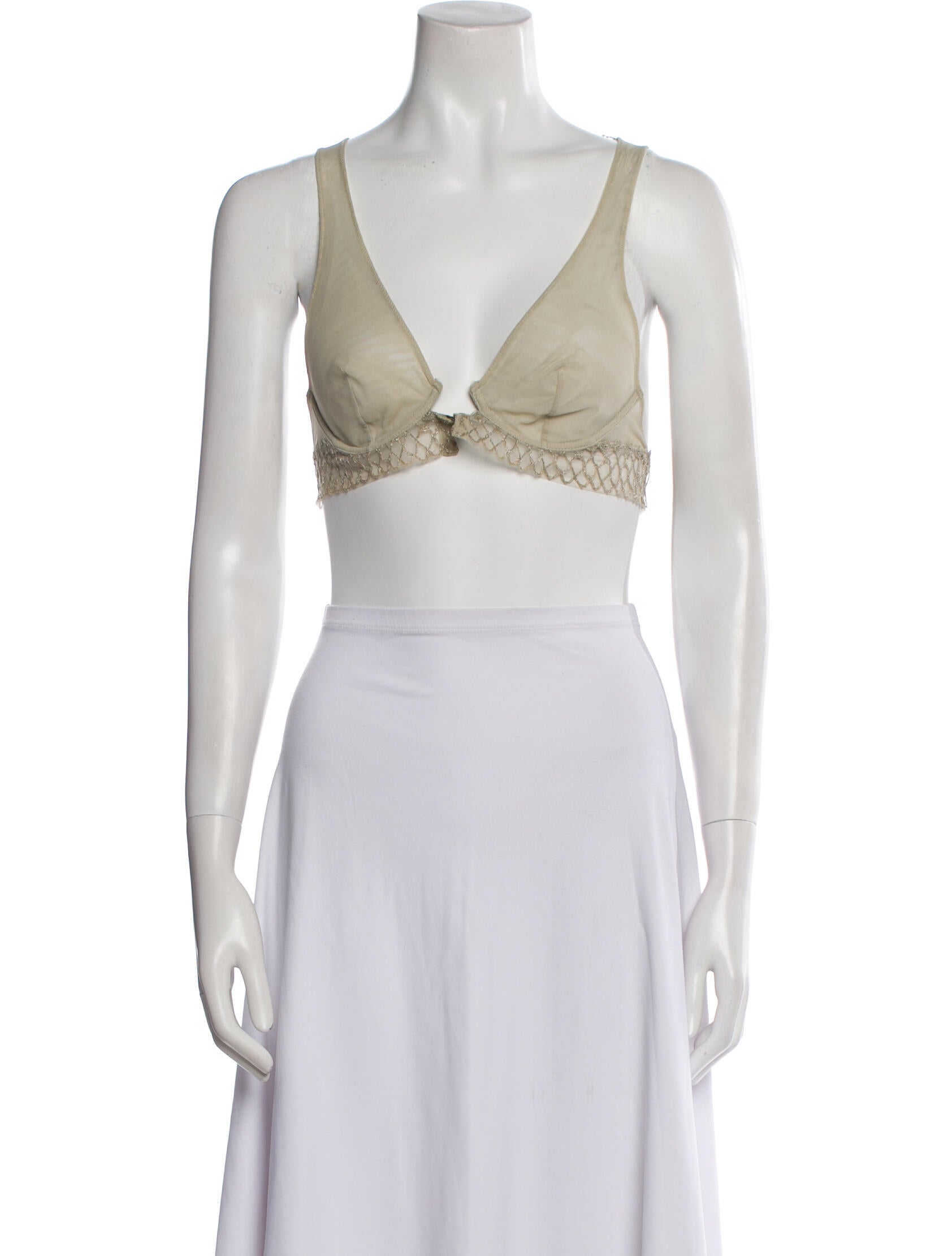 La Perla Vintage V-Neck Crop Top