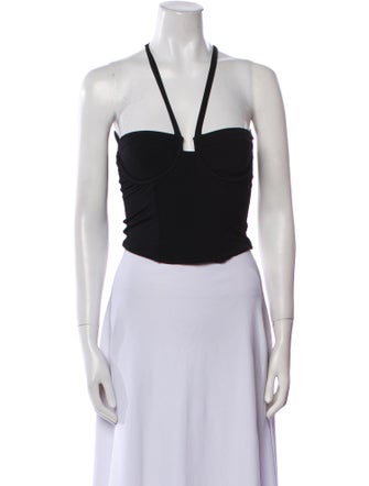 La Perla Halterneck Sleeveless Crop Top