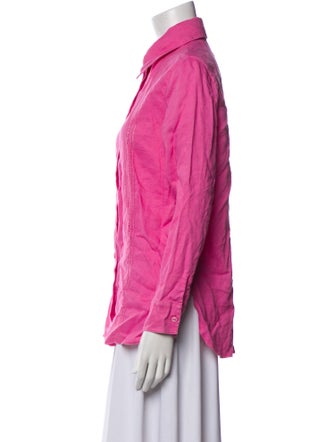 La Perla Linen Long Sleeve Button-Up Top