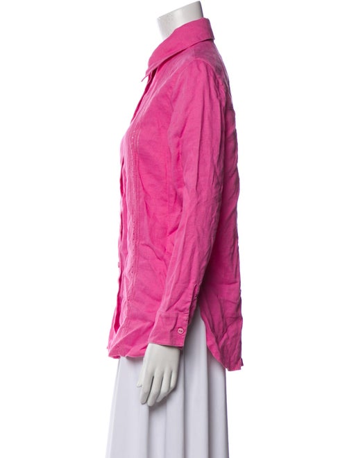 La Perla Linen Long Sleeve Button-Up Top