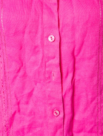 La Perla Linen Long Sleeve Button-Up Top