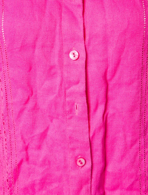 La Perla Linen Long Sleeve Button-Up Top