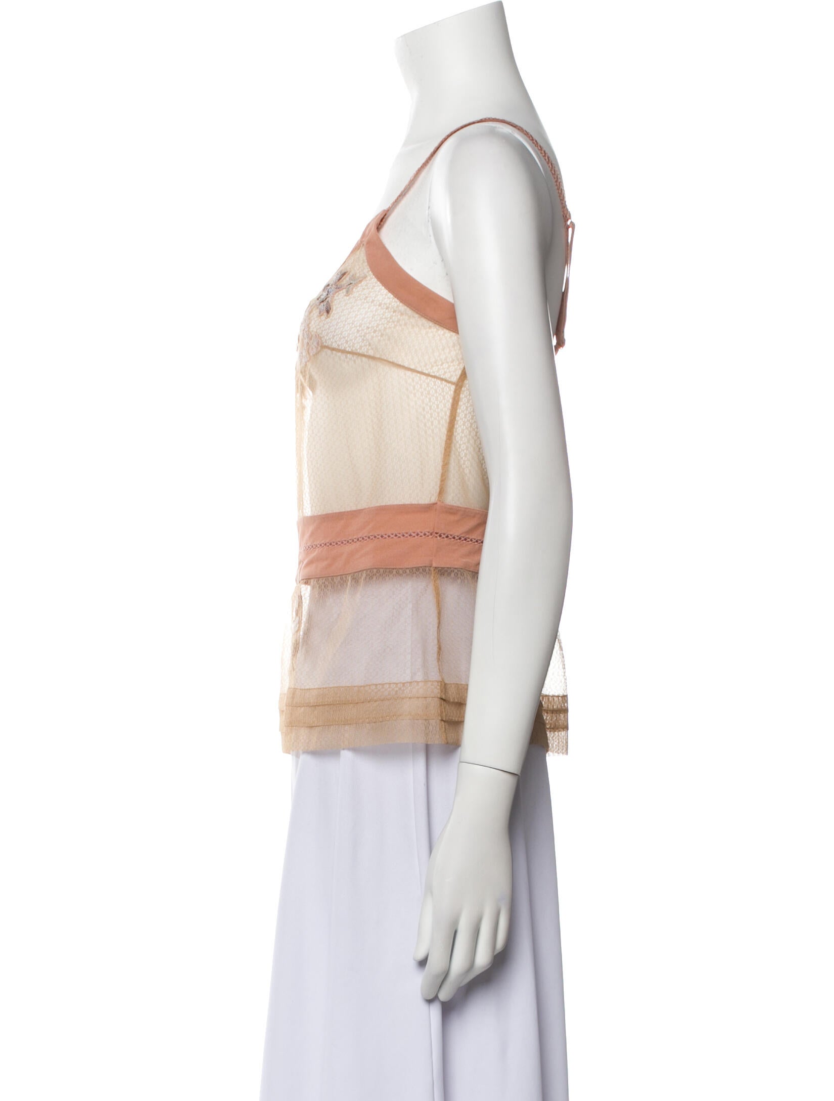 La Perla Lace Pattern V-Neck Top