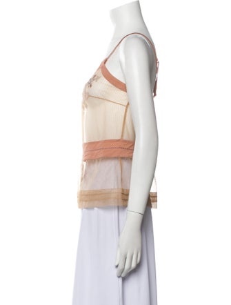 La Perla Lace Pattern V-Neck Top