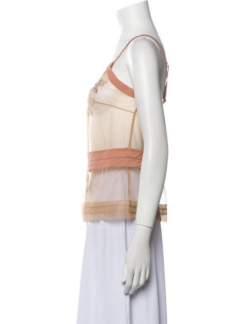 La Perla Lace Pattern V-Neck Top