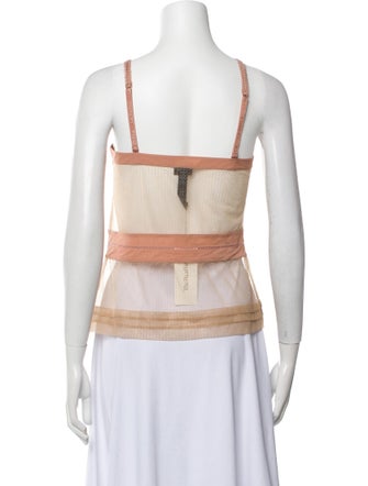 La Perla Lace Pattern V-Neck Top