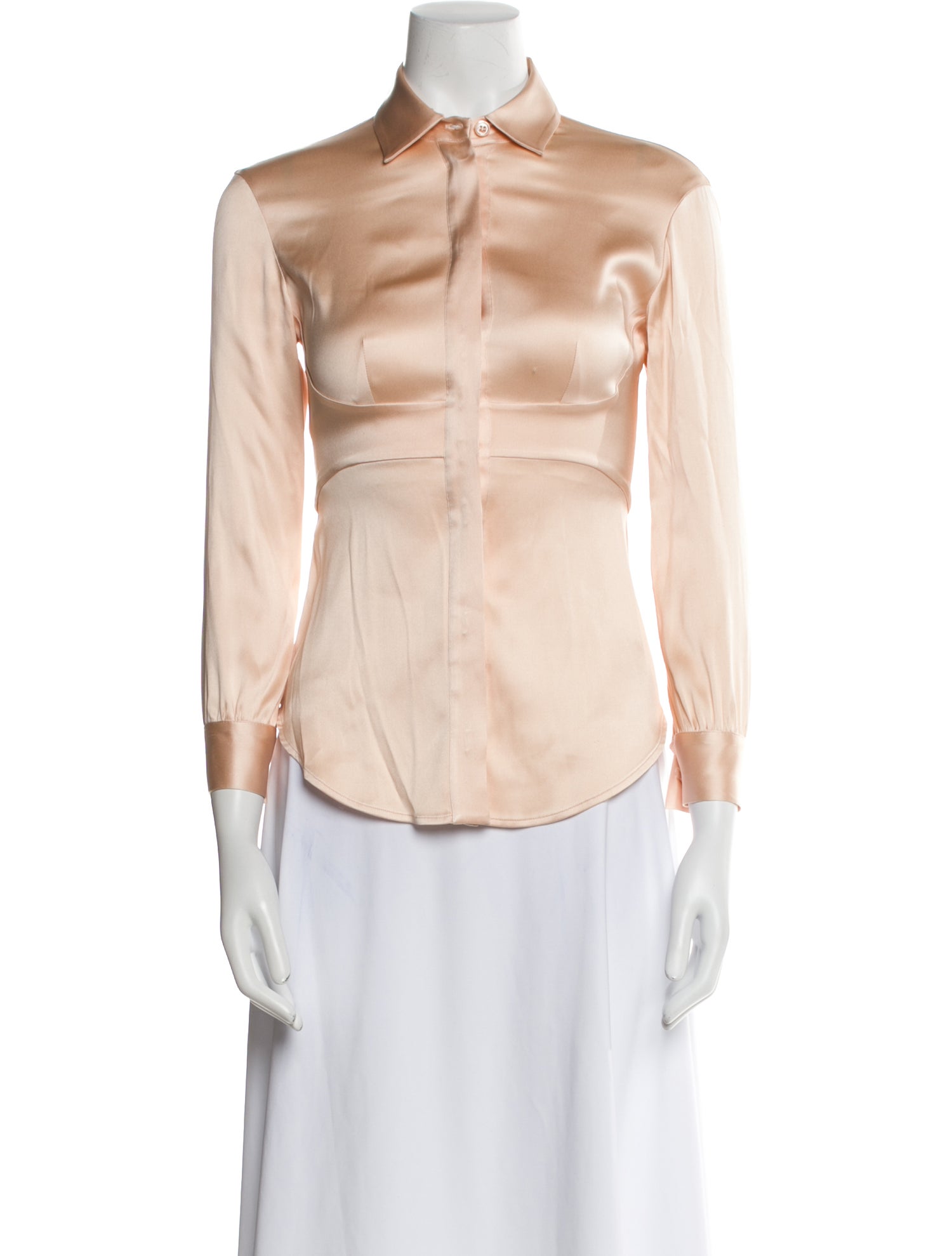 La Perla Silk Long Sleeve Button-Up Top