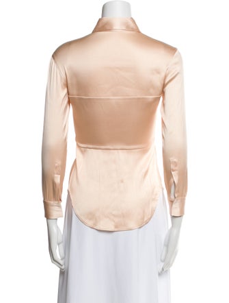 La Perla Silk Long Sleeve Button-Up Top