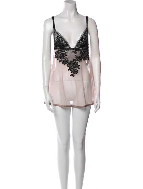 La Perla Nylon Lace Trim Embellishment Nightgown