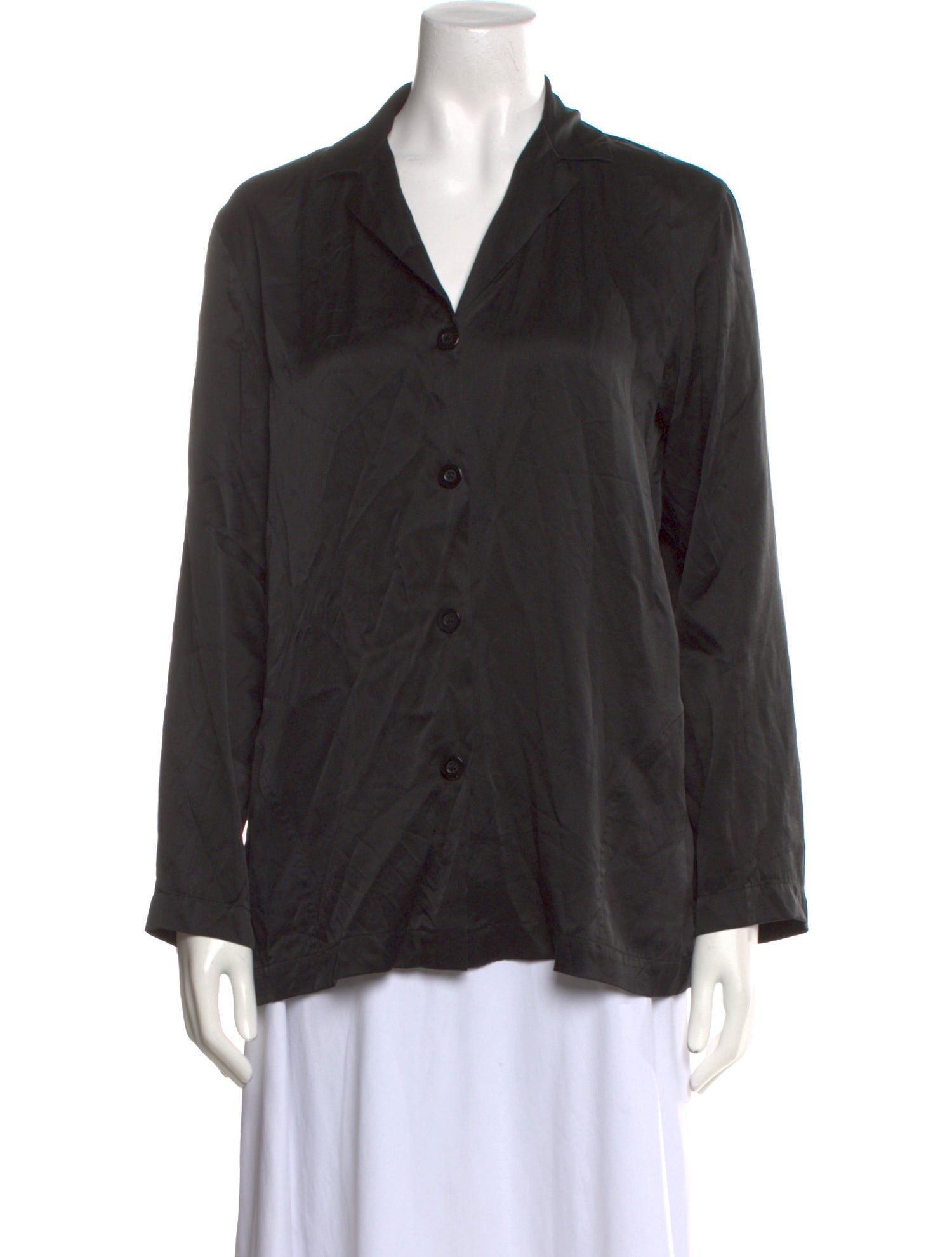 La Perla Silk Long Sleeve Button-Up Top