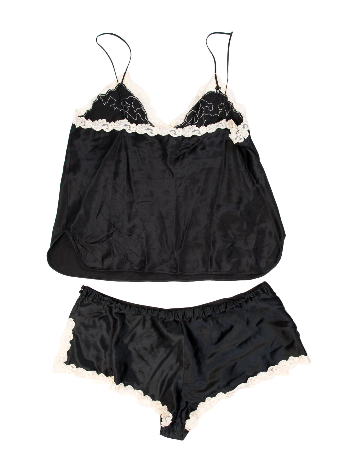 La Perla Silk Lace Trim Embellishment Lounge Set