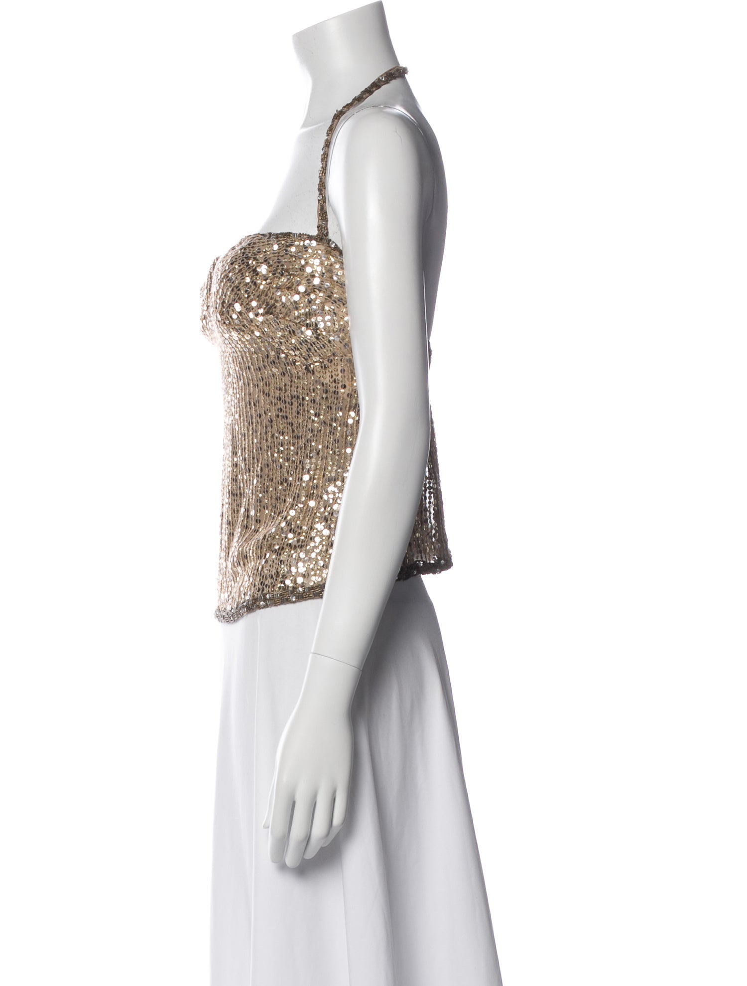 La Perla Square Neckline Sleeveless Crop Top