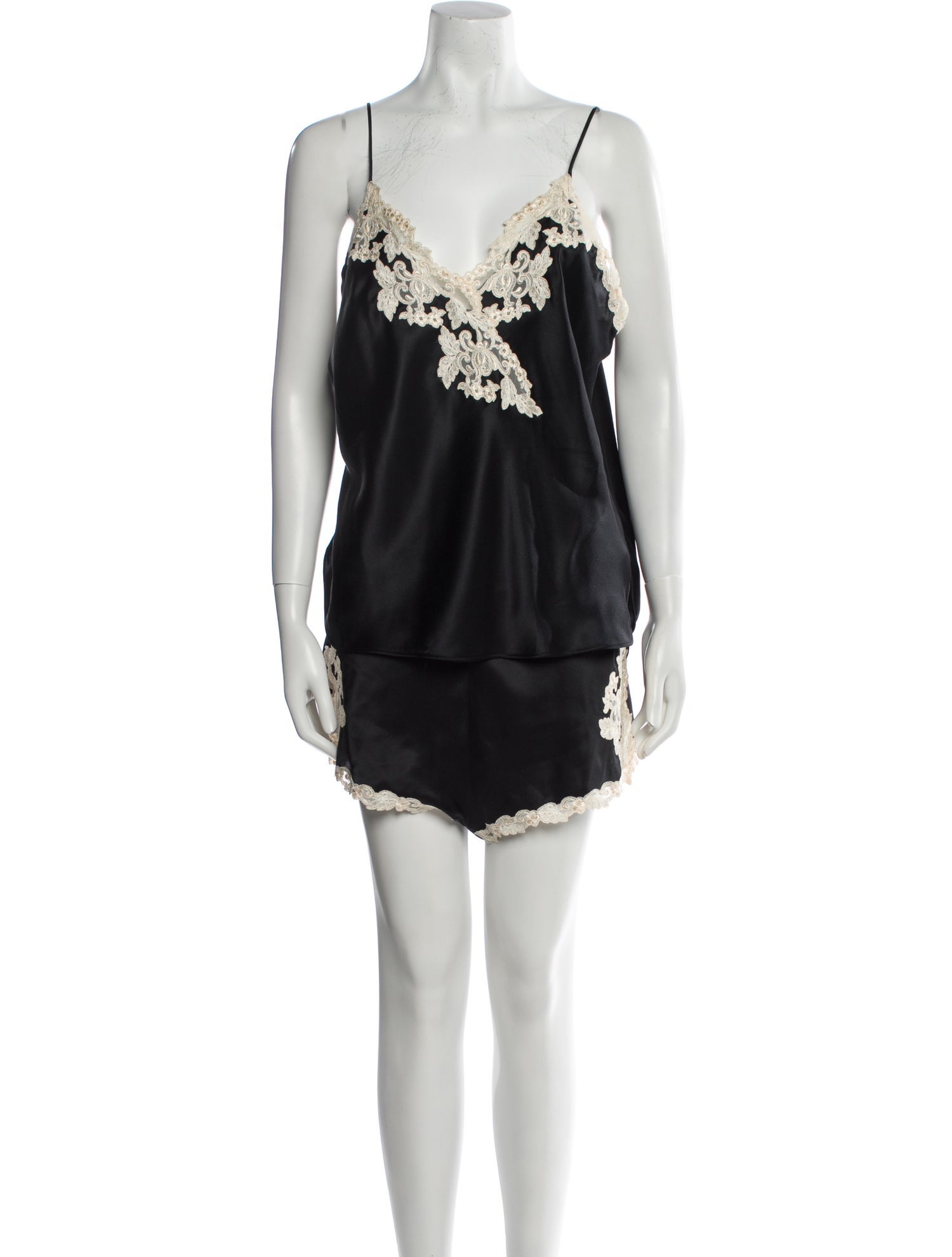 La Perla Silk Lace Trim Embellishment Short Set