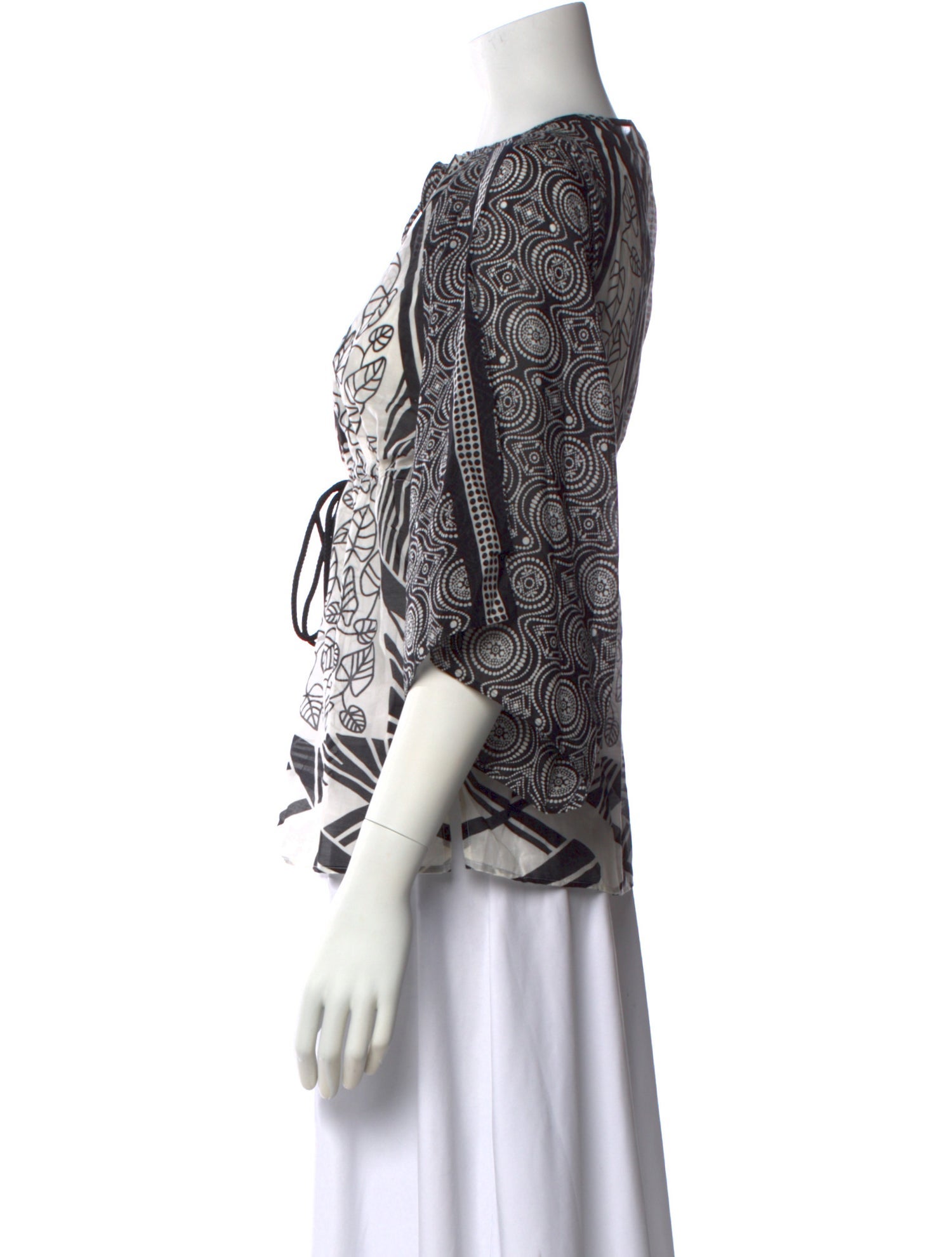 La Perla Printed Bateau Neckline Blouse