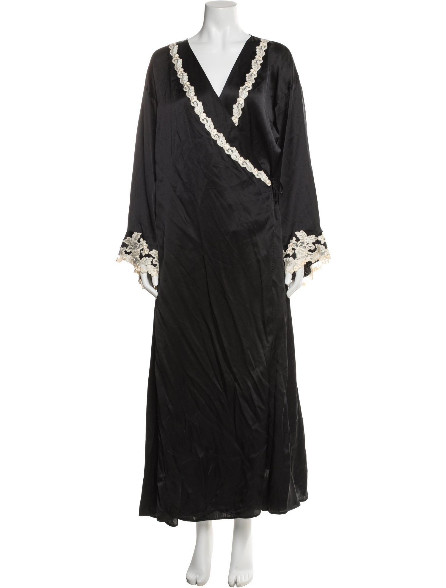 La Perla Silk Lace Trim Embellishment Robe w/ Tags