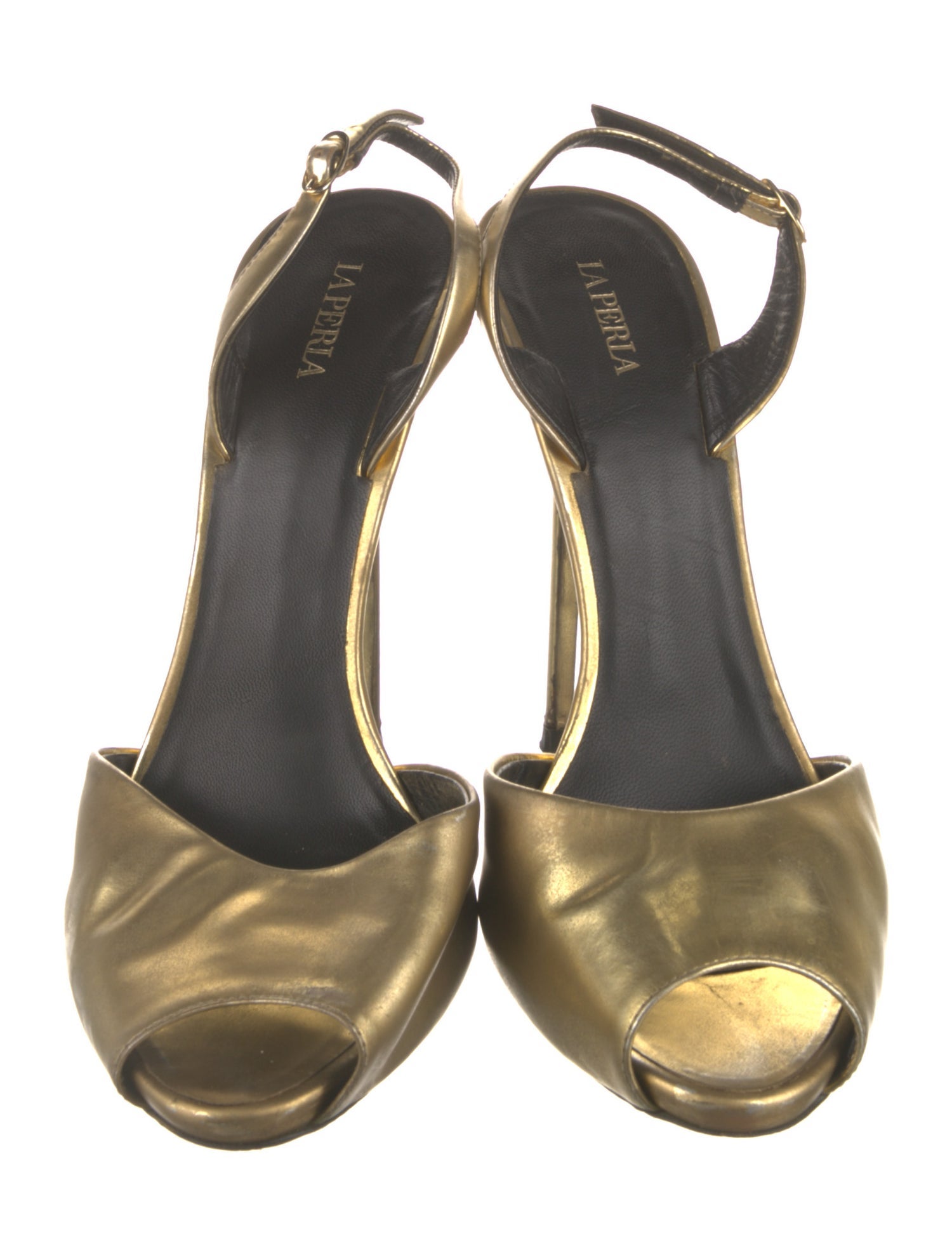 La Perla Patent Leather Slingback Pumps