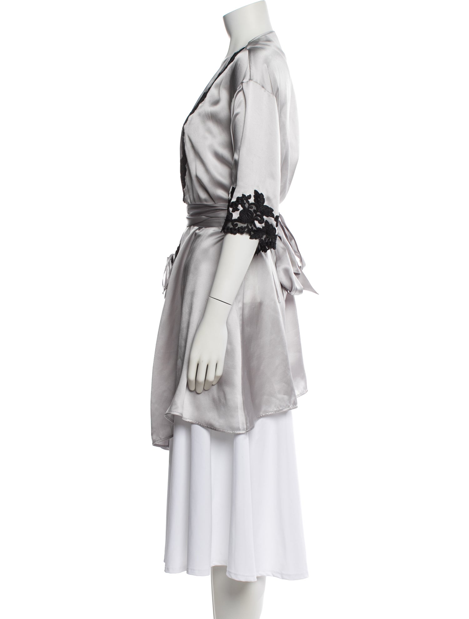 La Perla Silk Lace Trim Embellishment Robe