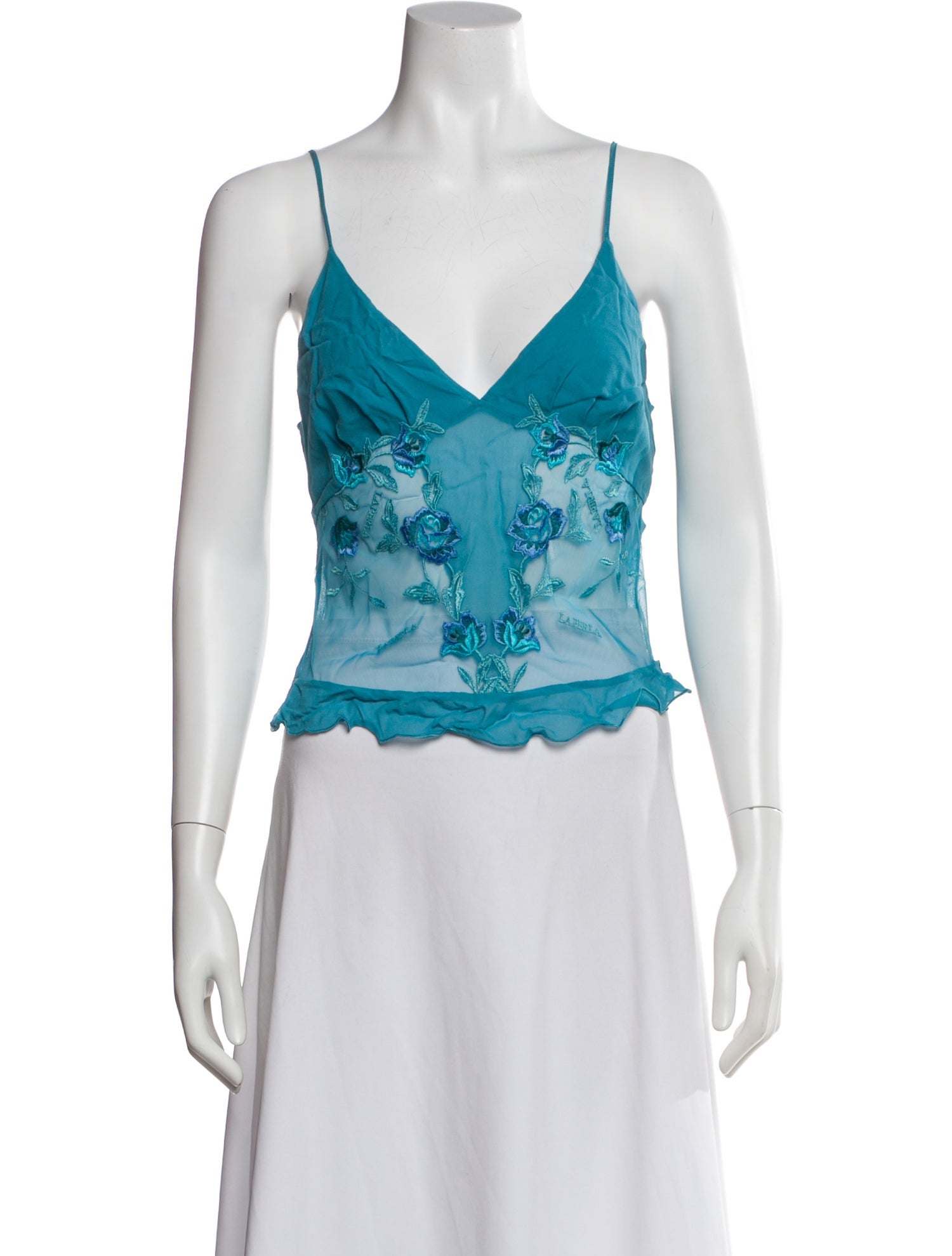 La Perla Silk Floral Print Top