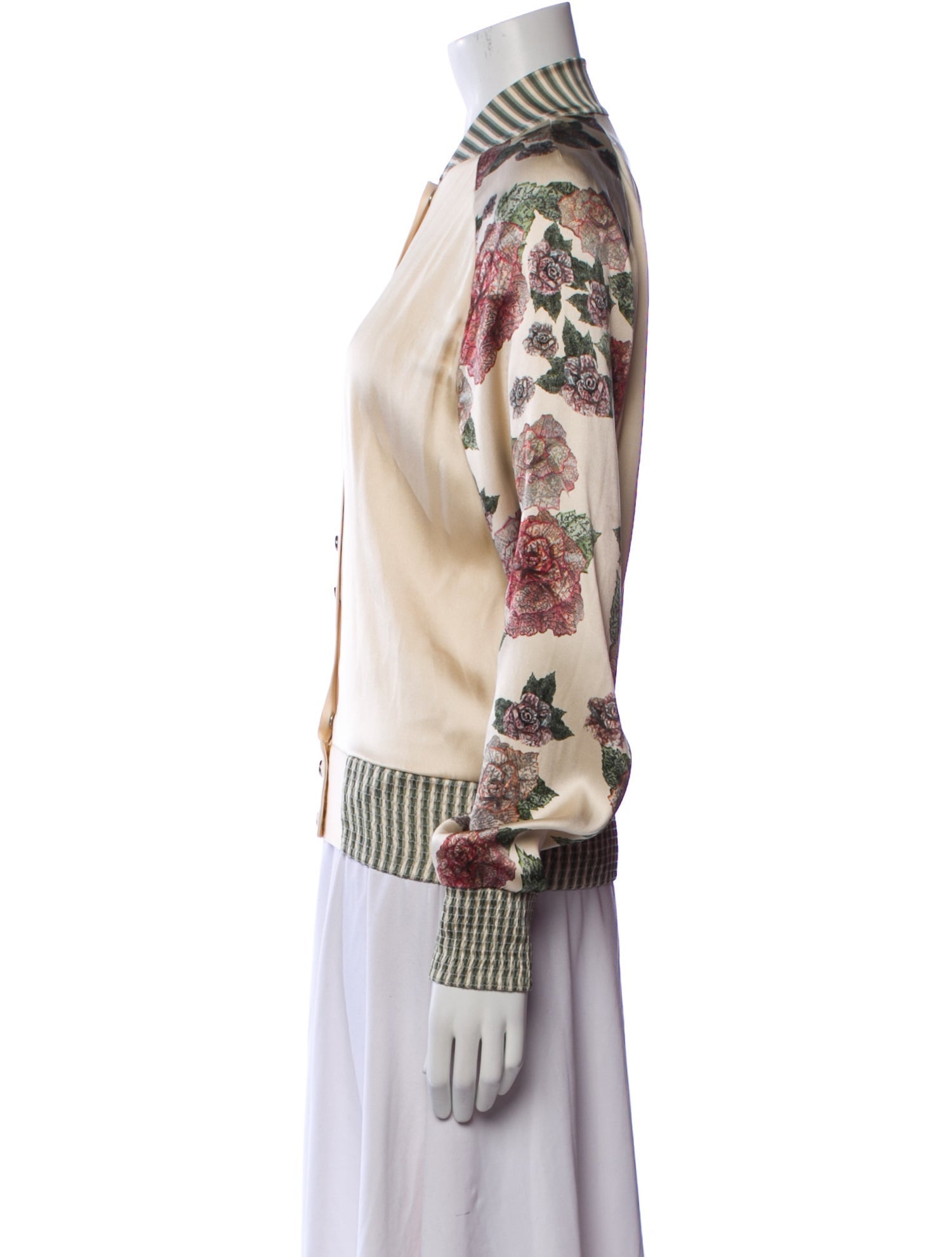 La Perla Silk Floral Print Bomber Jacket