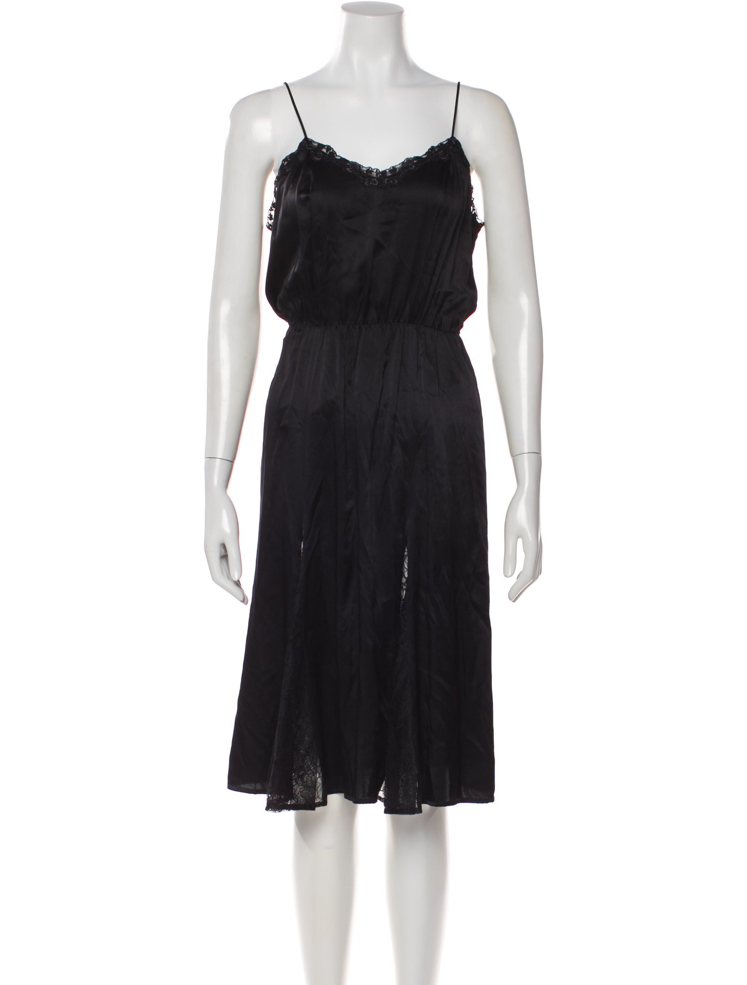 La Perla Silk Midi Length Dress in Black, Women's XL La Perla Silk Midi Length Dress in Black, Women's XL