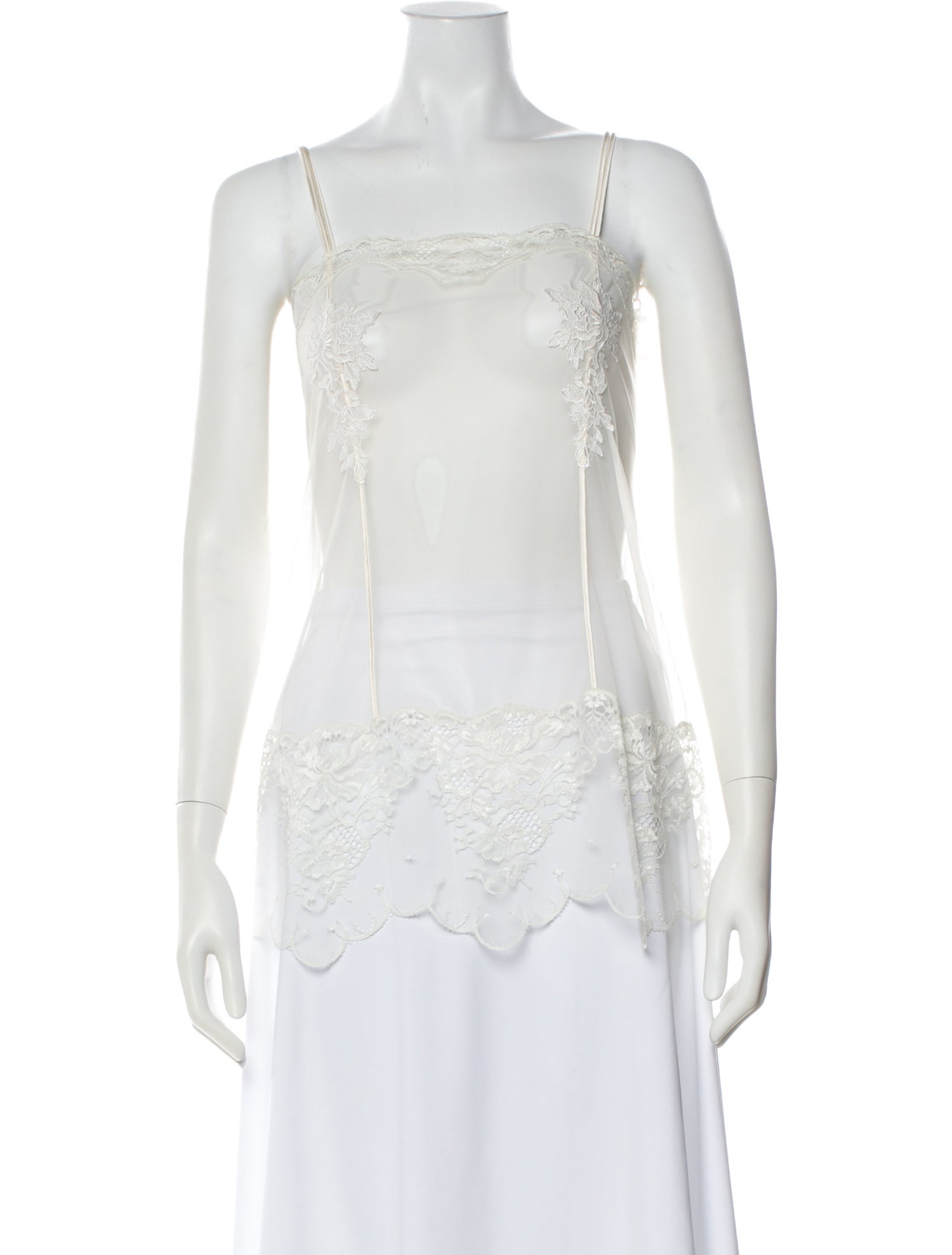 La Perla Silk Lace Pattern Top