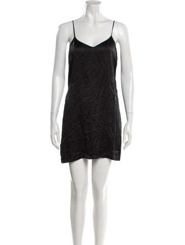 Pre-owned La Perla Silk Mini Dress In Black