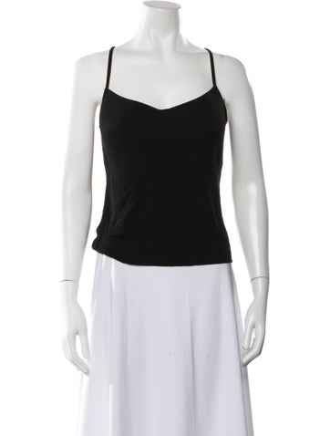 Pre-owned La Perla V-neck Sleeveless Top In Black