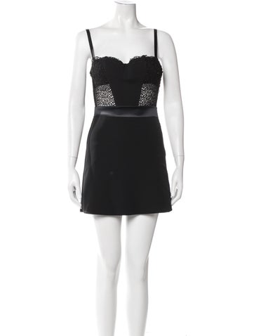 Pre-owned La Perla Silk Mini Dress In Black
