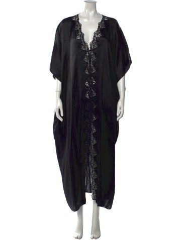 Pre-owned La Perla Satin Long Dress In Black