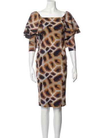 La Petite Robe di Chiara Boni Dresses Animal Print Midi Length Dress Us4, It40 | S