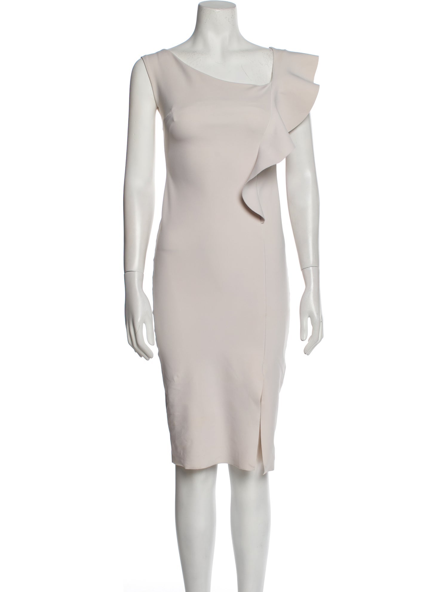 La Petite Robe di Chiara Boni Asymmetrical KneeLength Dress Neutrals
